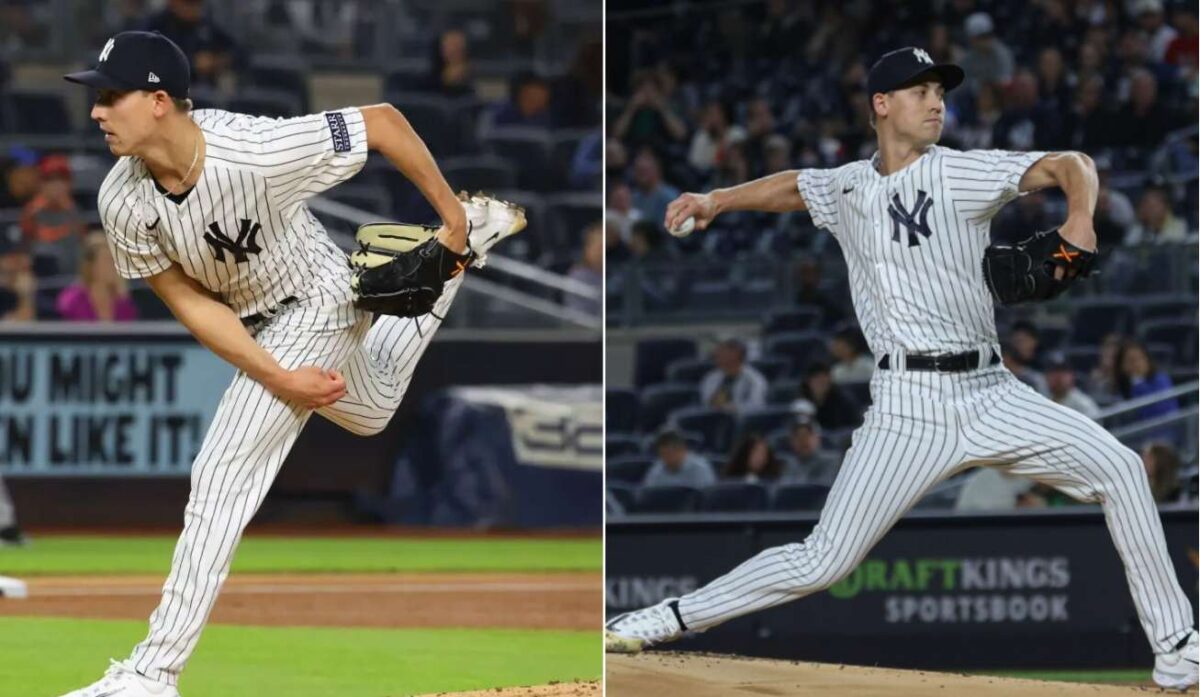 Yankees pitcher Luke Weaver is seen pitching during the 2023 season.
