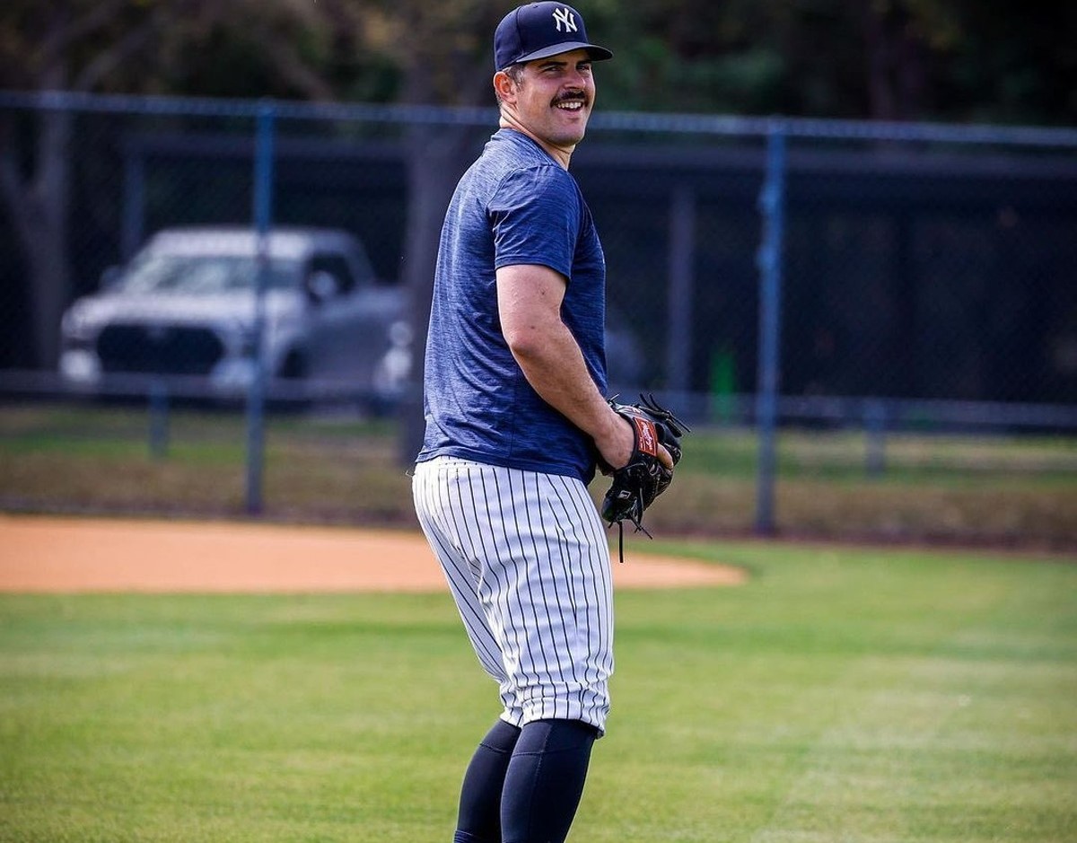 Carlos Rodon is seen during a practice session at the Yankees'  2023 spring training camp in Tampa.