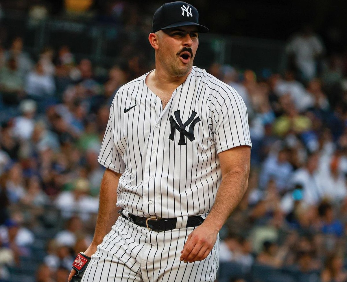 Carlos Rodon, the Yankees' starting pitcher, is at Yankee Stadium during the 2023 season.