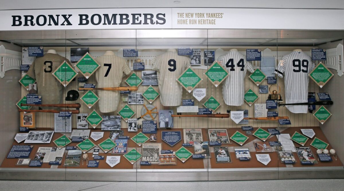 The New York Yankees Home Run Heritage display at at the New York Yankees Museum presented by Bank of America.