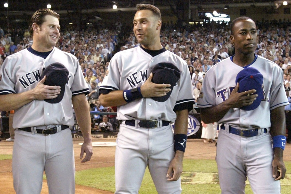 Jason Giambi, Derek Jeter, and Alphonso Soriano were three key players of the 2002 New York Yankees.