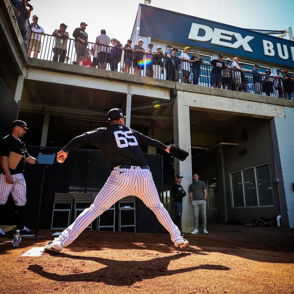 Nestor Cortes Jr at Yankees spring training facility in Tampa 2024