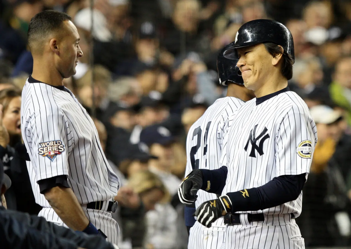 Derek Jeter y Matsui, jugador de los New York Yankees