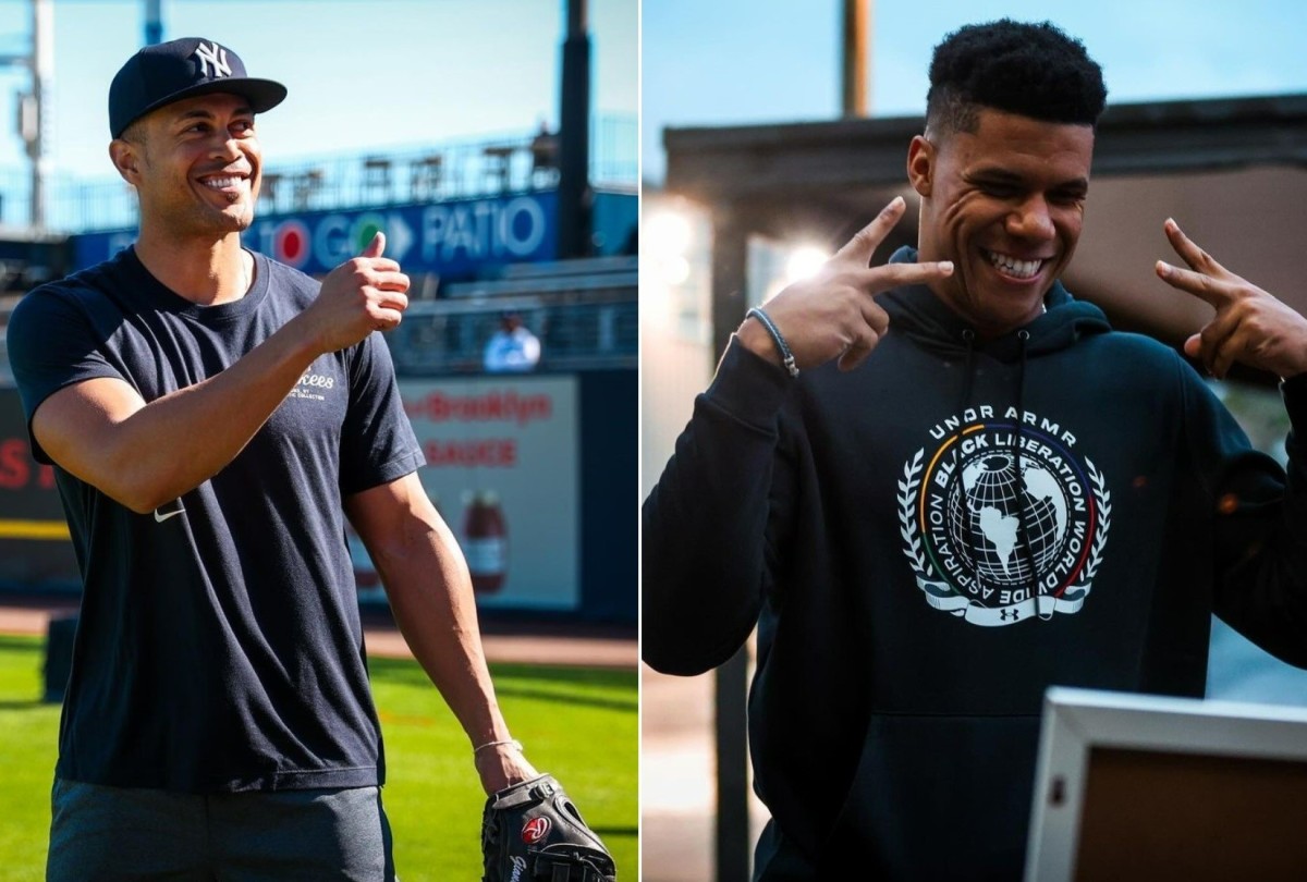 Yankees sluggers Giancarlo Stanton and Juan Soto are at Tampa spring training camp on February 19, 2024.