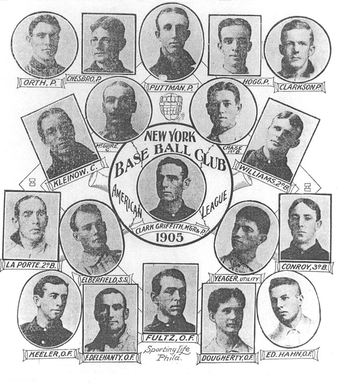 1905 New York Yankees (Highlanders) team picture.