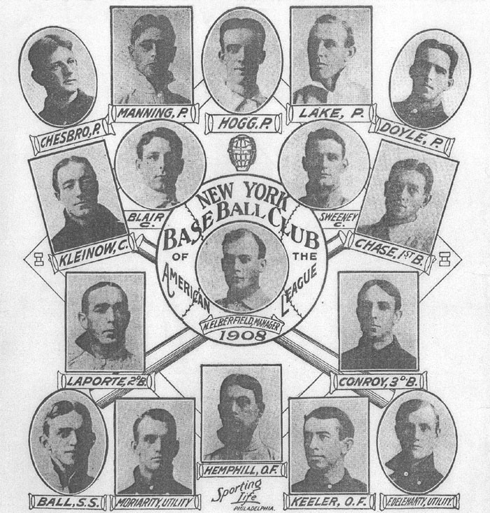1908 New York Yankees (Highlanders) team picture.