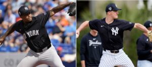 The Yankees non-roster invitee pitchers Nick Burdi and Dennis Santana are at the 2024 spring training camp.