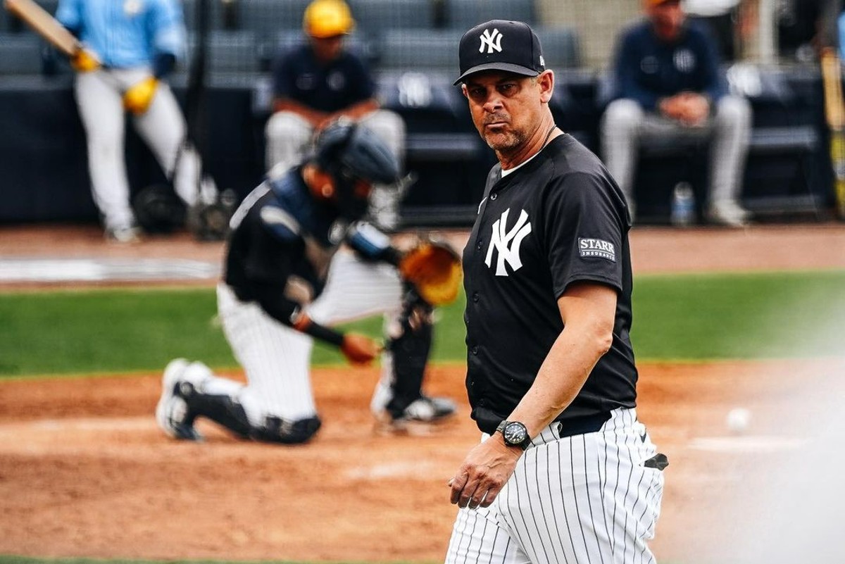 Manager Aaron Boone of the Yankees at Tampa in March 2024.