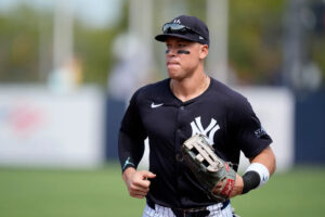 Yankees' Aaron Judge at spring training 2024.