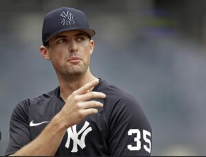 Yankees closer Clay Holmes at the 2024 spring training camp.