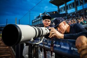 Aaron Judge is trying his hand at photography on February 29, 2024, at Tampa.