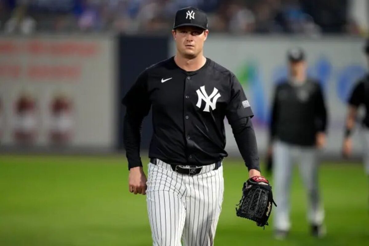 Gerrit Cole, as de los New York Yankees, en Tampa el 24 de febrero de 2024.