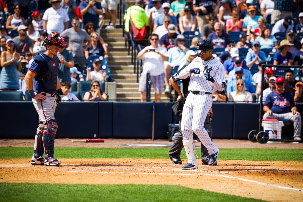 Juan Soto during a home run, on march 10, 2024.