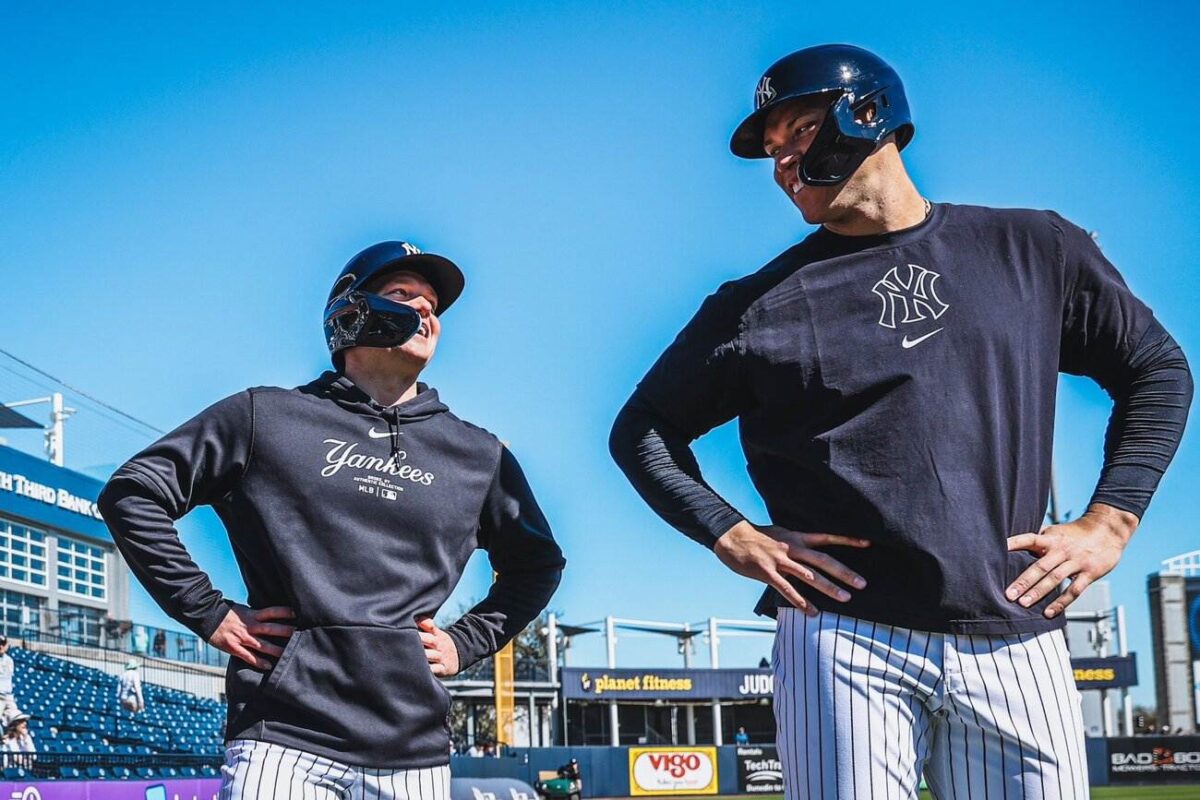 Alex Verdugo y Aaron Judge están en el campamento de entrenamiento de primavera de los Yankees 2024.