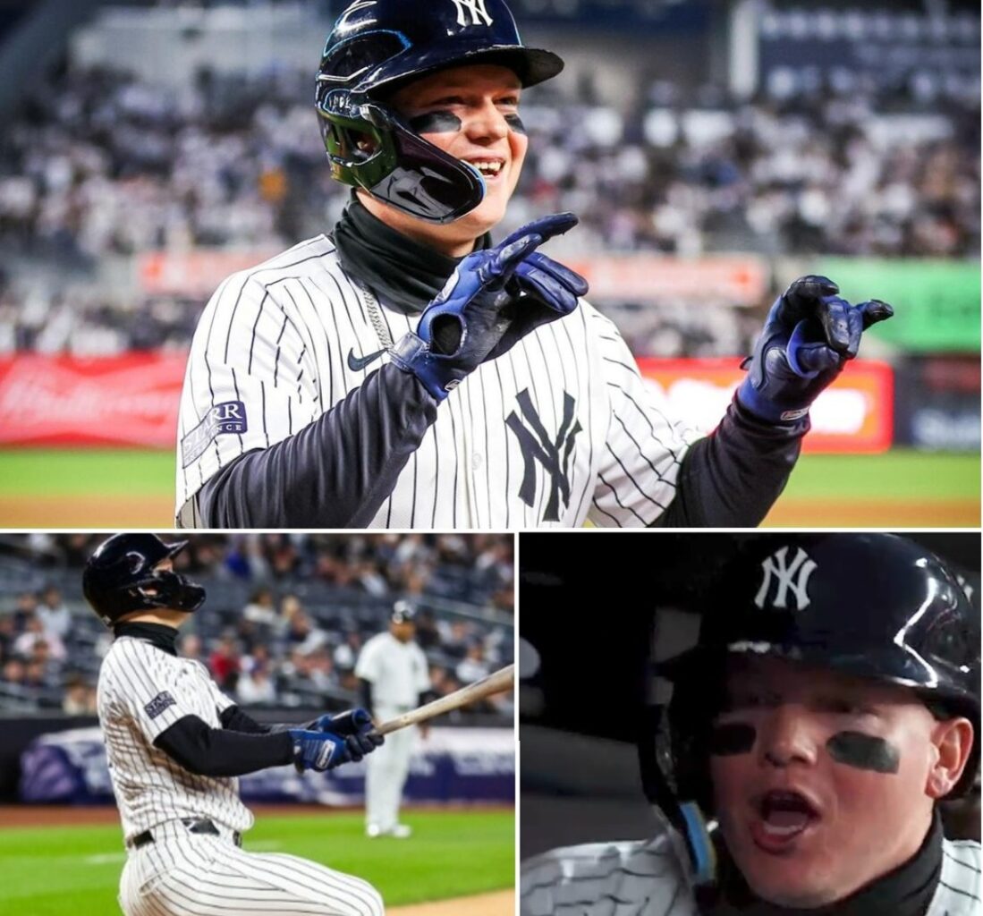 Alex Verdugo reacts after hitting a home run during the Yankees 3-2 win vs. the Marlins at Yankee Stadium on April 9, 2024.