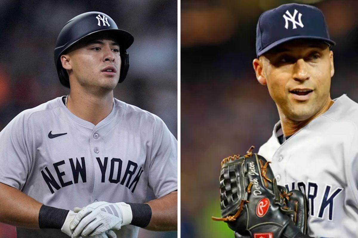 Derek Jeter and Anthony Volpe, player of the new york yankees