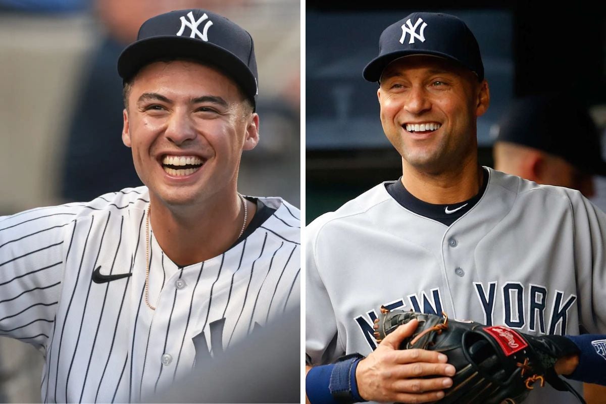 Derek Jeter and Anthony Volpe, player of the new york yankees