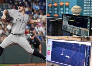 Yankees' pitcher Carlos Rodon is throwing his cutter and modern tech used to hone his skills.