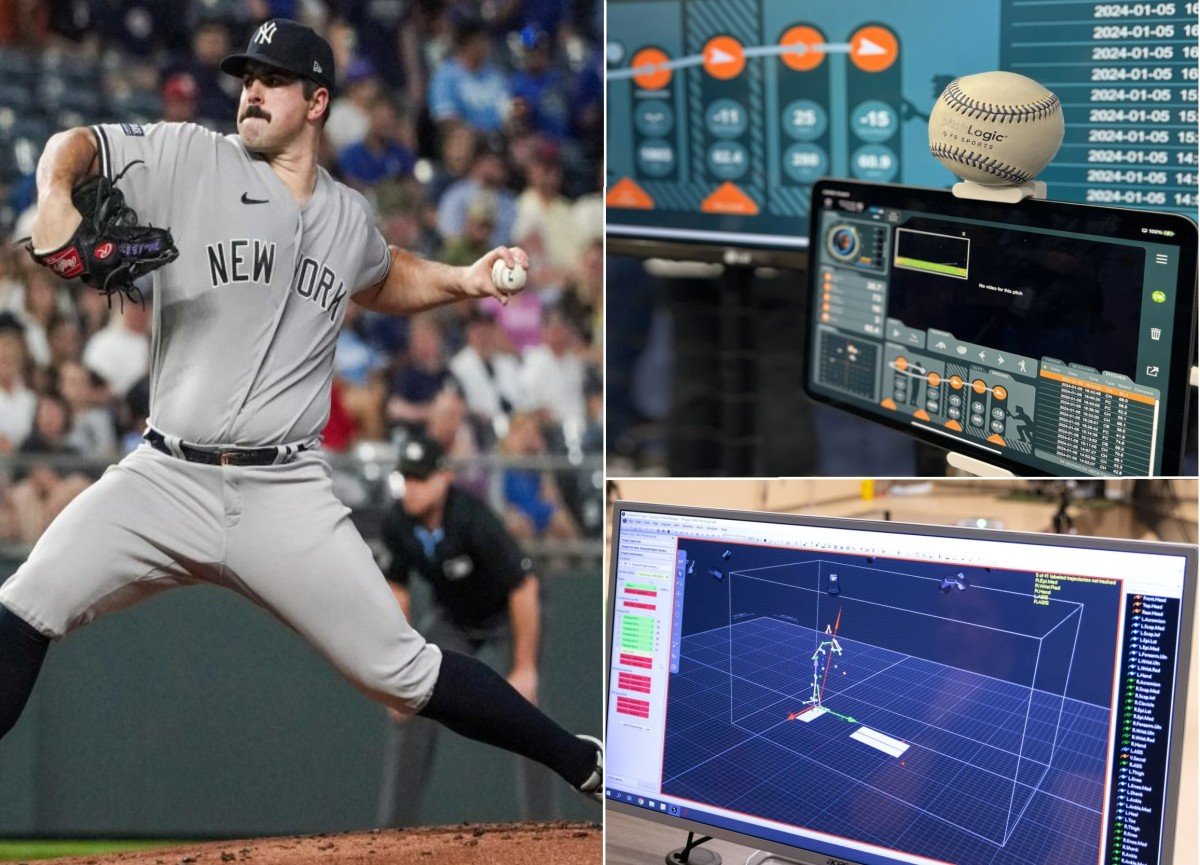 Yankees' pitcher Carlos Rodon is throwing his cutter and modern tech used to hone his skills.
