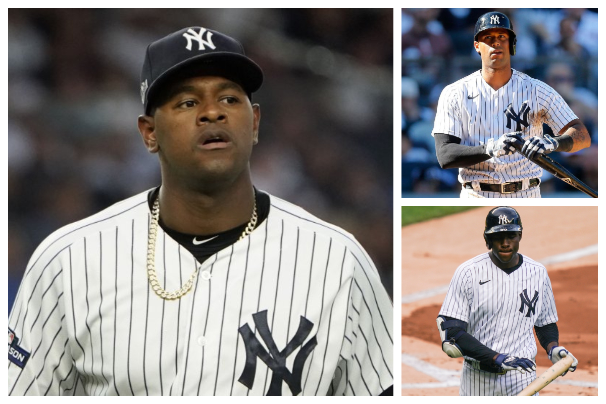 Ex-Yankees players Florial, Hicks, and Severino in pinstripes