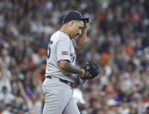 Yankees' Nestor Cortes in action against the D-Backs in Phoenix on April 2, 2024.