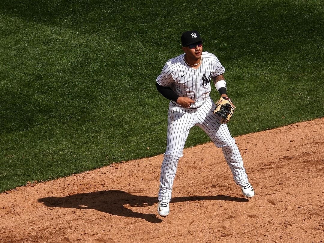 New York Yankees Gleyber Torres at second base