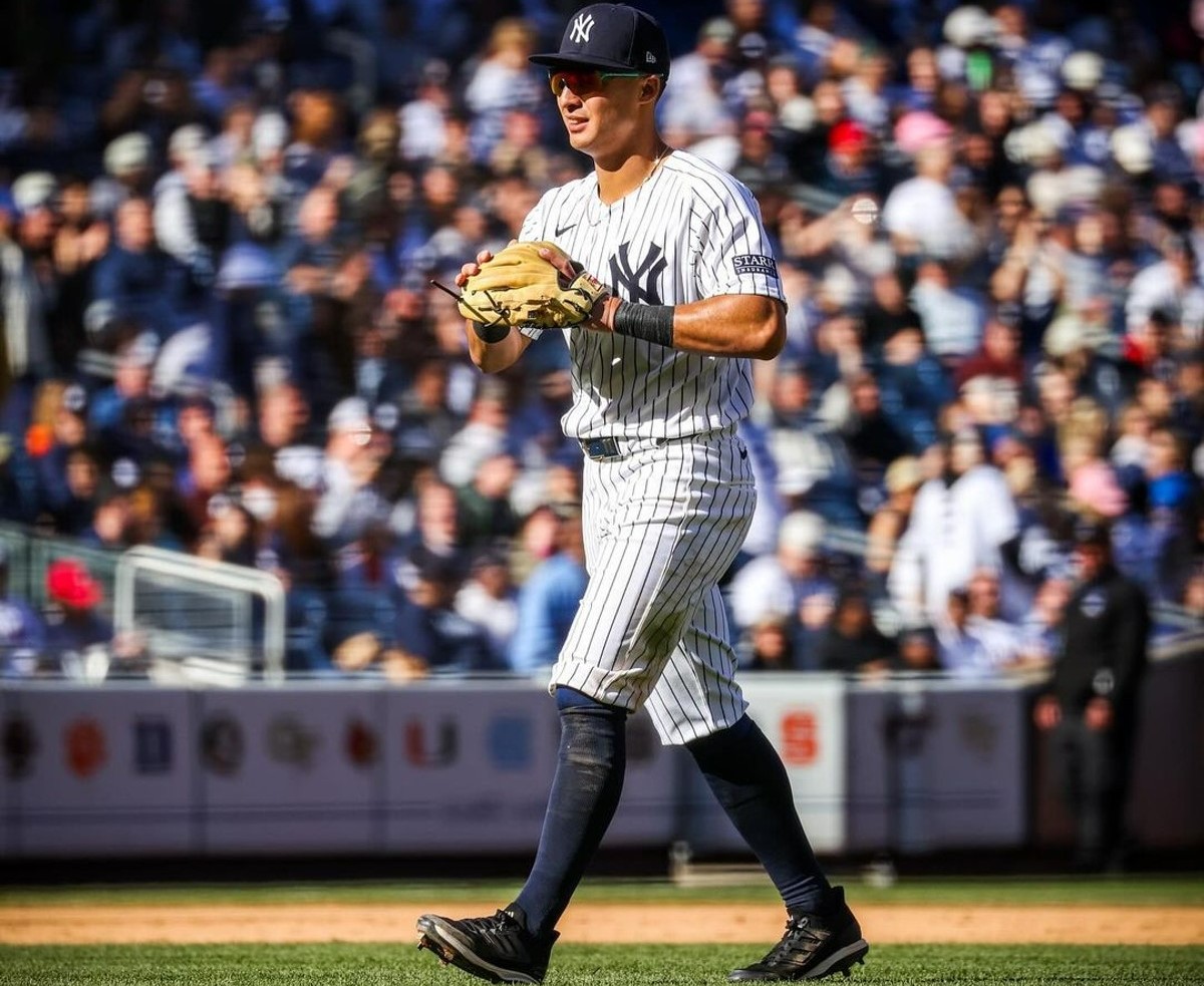 Yankees' shortstop Anthony Volpe is at Yankee Stadium during the game against Toronto on April 7, 2024.