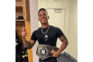 Yankees' top prospect Jorbit Vivas after a splendid offensive night.