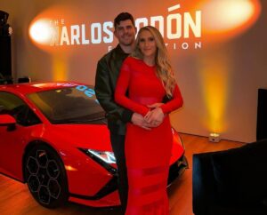 Ashley and Carlos Rodon, who recently announced the exciting launch of the ꓘarlos Rodon Foundation, seen together on