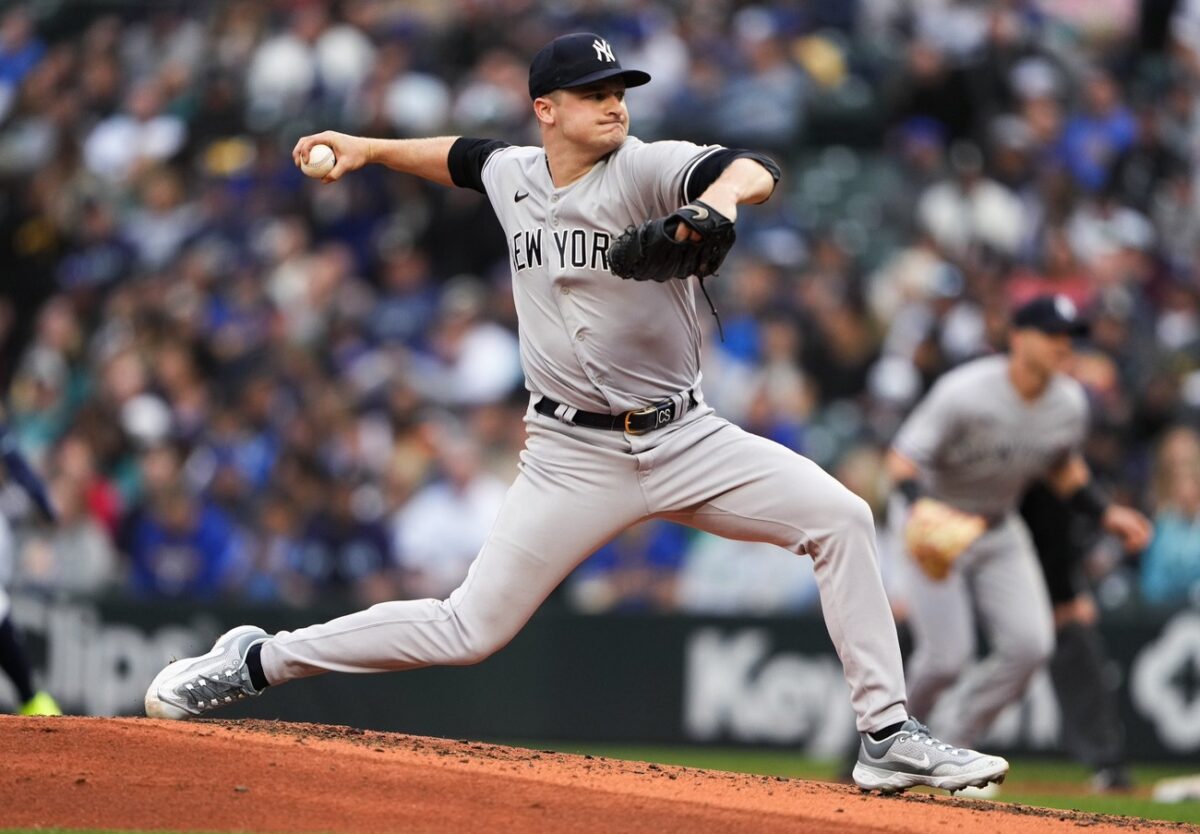 Clarke Schmidt starts for the Yankees against the Rays at Tropicana Field on May 10, 2024.