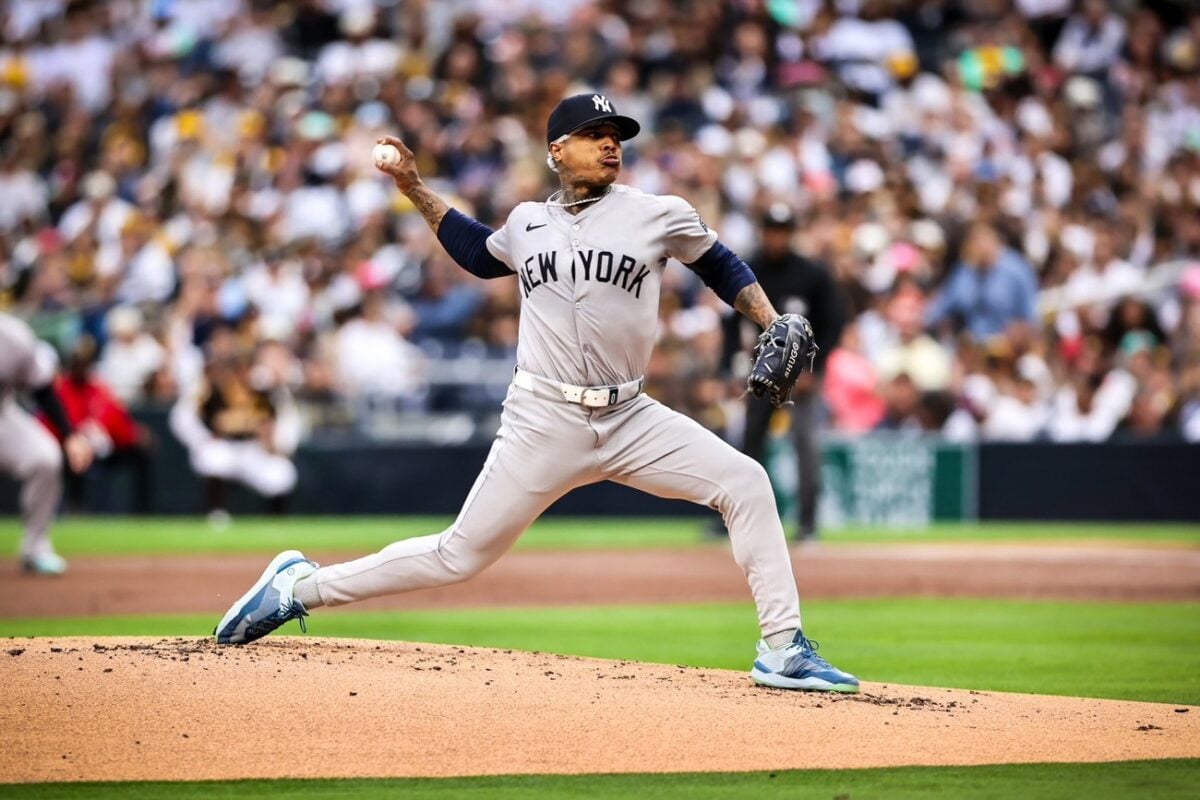 El lanzador inicial de los Yankees Marcus Stroman lanza contra los Padres en San Diego el 25 de mayo de 2024.