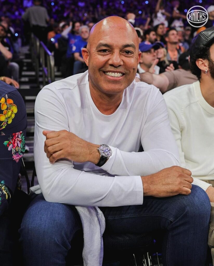 Yankees legend Mariano Rivera at MSG during the Knicks vs. Pacers game on May 6, 2024.