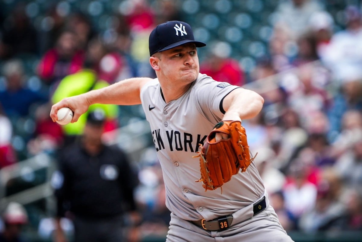 Clarke Schmidt, de los Yankees, lanza ocho entradas sin anotaciones contra los Twins el 16 de mayo de 2024, en el Traget Field.