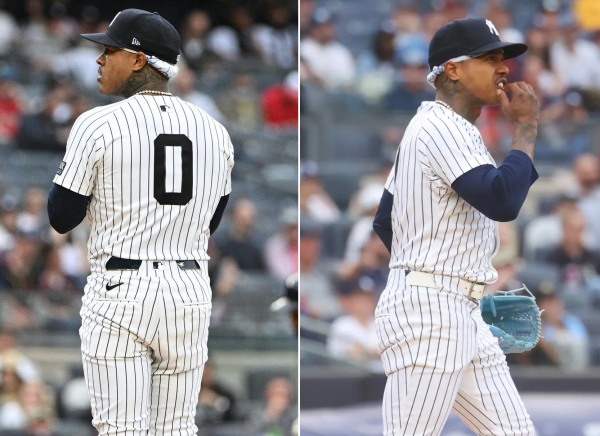 Yankees' Marcus Stroman reacts after three homers in his first inning against the Astros at Yankee Stadium on May 9, 2024.