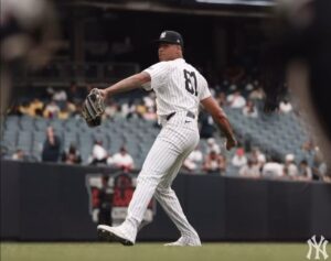 New York Yankees pitcher Luis Gil pitches before the game against the Seattle Mariners at Yankee Stadium Thursday, May 23, 2024, in New York.