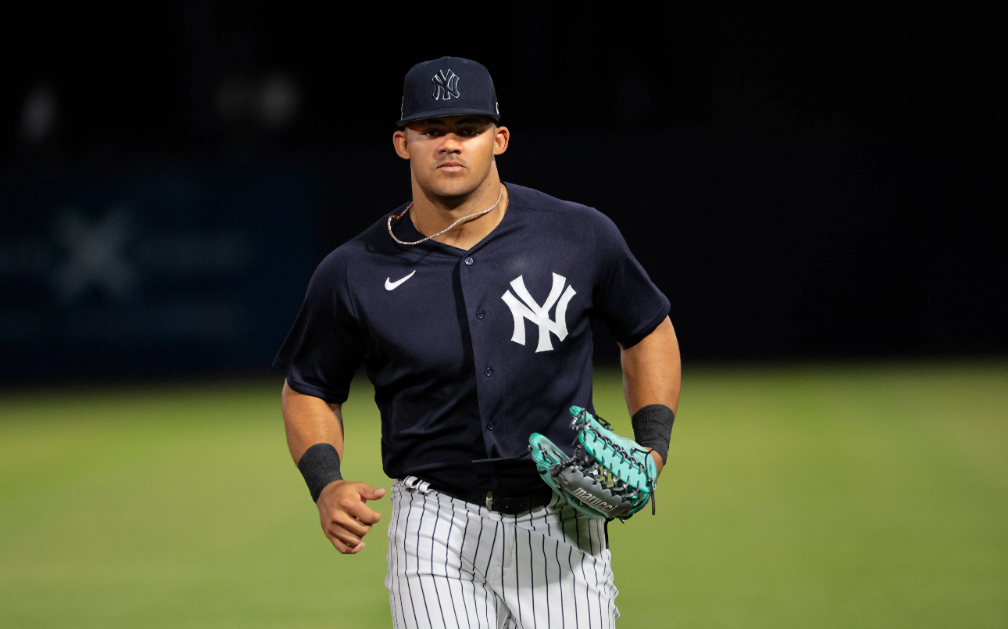 Aaron Boone suggested that Jasson Dominguez, a New York Yankees player, might return to participate in rehab games in May.