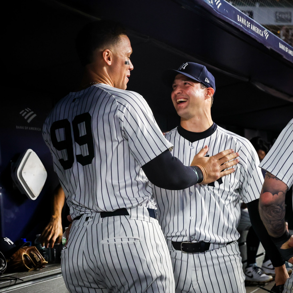 Jugadores de los Yankees de Nueva York: Aaron Judge y Tommy Kahnle