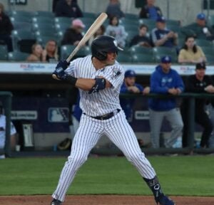 Yankees prospect Jared Wegner is hitting a homer for the Somerset Patriots on April 29, 2024