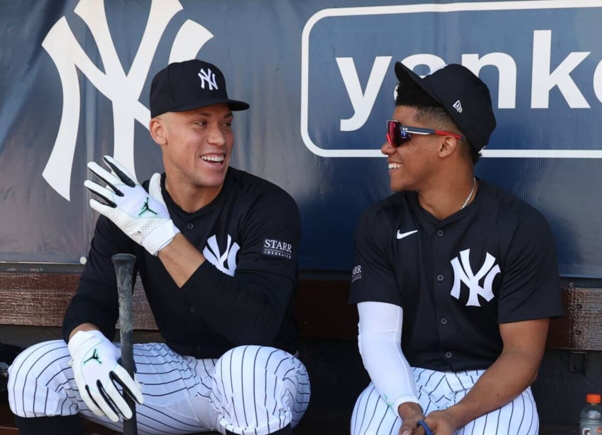 The players of the new york yankees: Aaron Judge and Juan Soto 