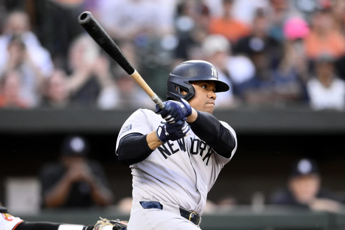 Yankees Juan Soto hits a home run against the Orioles at Camden Yards on April 30, 2024.