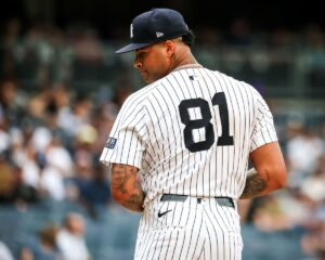 New York Yankees pitcher Luis Gil throws during the second inning of the baseball game against the Seattle Mariners at Yankee Stadium Thursday, May 23, 2024, in New York.