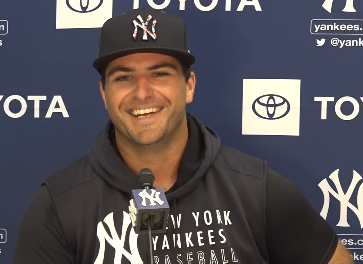 Former New York Yankees player Mike Ford during a press conference.