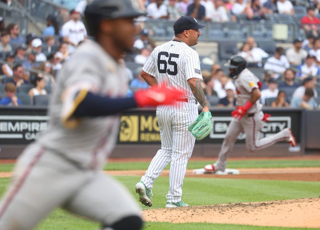 Yankees' Nestor Cortes in action vs. Atlanta Braves, on June 23