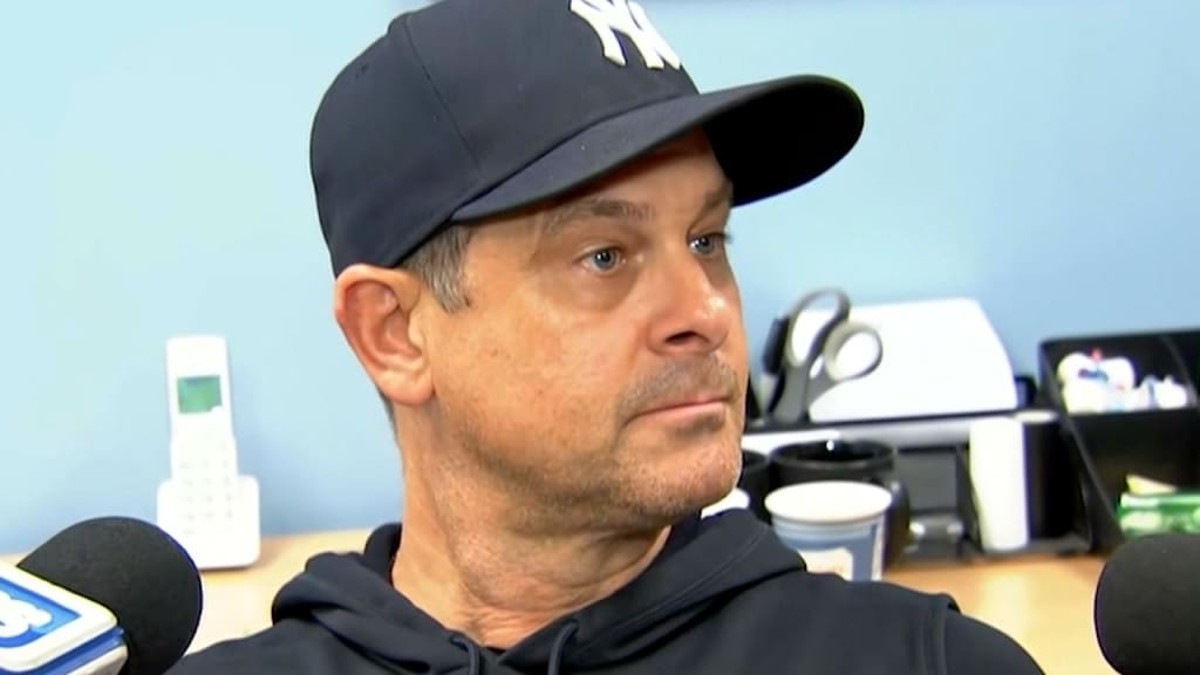 Aaron Boone, durante una entrevista tras la derrota de los Yankees por 2-12 contra los Mets el 28 de junio de 2024