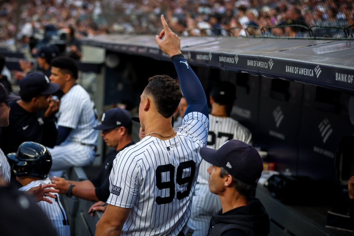 Yankees dugout scene after their win over the Twins at Yankee Stadium on June 4, 2024.