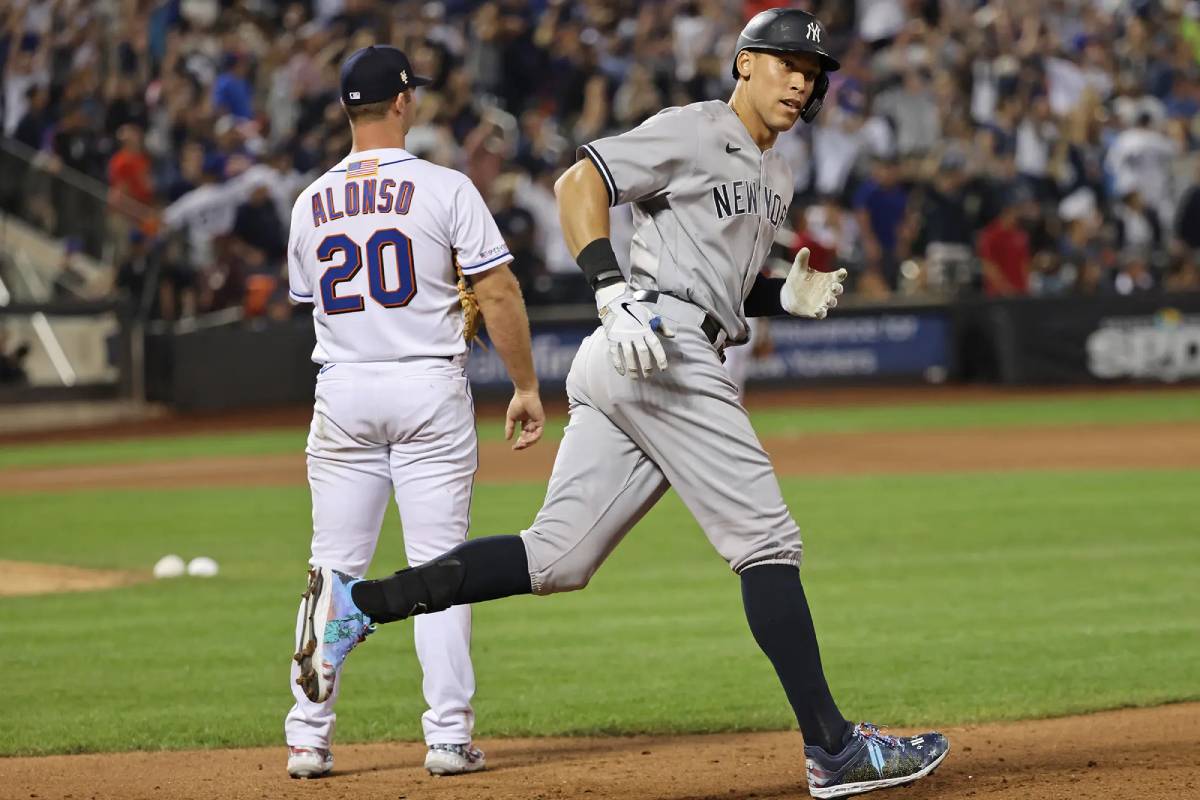 Yankees' aaron judge during a game vs. mets