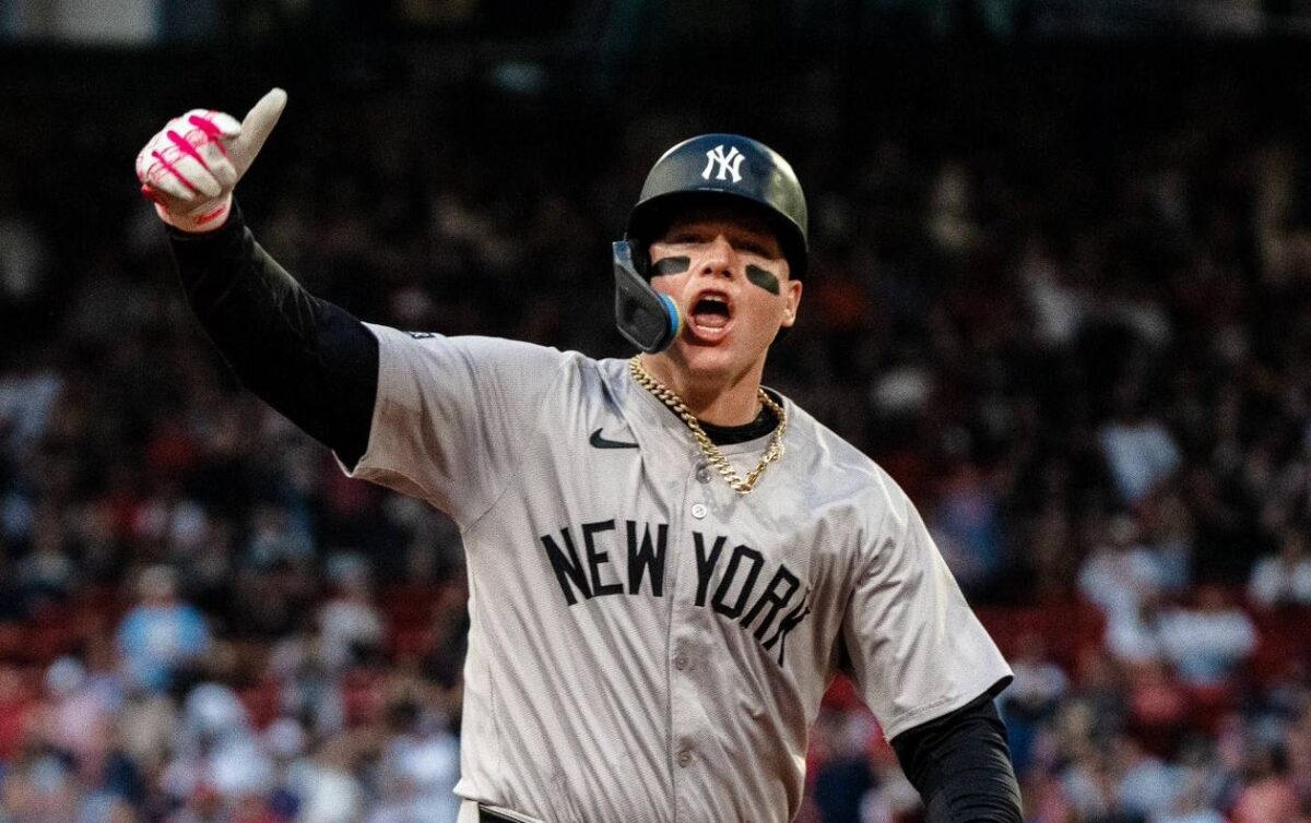 June 14, 2024. Yankees' star Alex Verdugo celebrating after score a homer against his former club, Boston Red Sox.