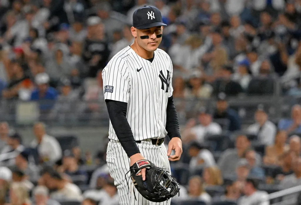 Anthony Rizzo, de los Yankees, durante un partido de la MLB