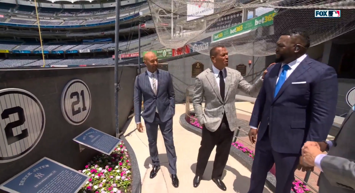 Former Yankees players Derek Jeter and Alex Rodriguez, along with ex-Red Sox player David Ortiz, appeared on Fox Sports on June 8, 2024.