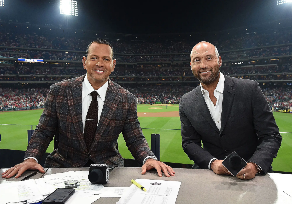 Former Yankees players Aaron Judge and Derek Jeter on Fox Sports for pregame coverage